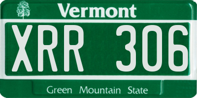VT license plate XRR306
