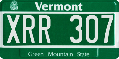 VT license plate XRR307