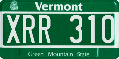 VT license plate XRR310