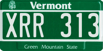 VT license plate XRR313
