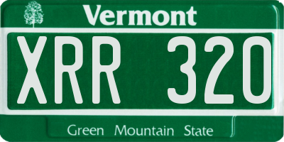 VT license plate XRR320