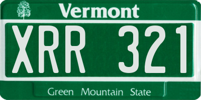 VT license plate XRR321