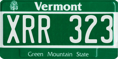 VT license plate XRR323