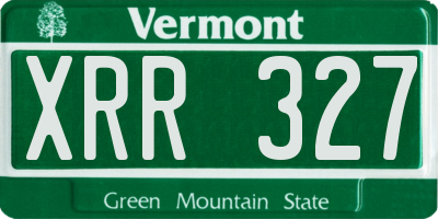 VT license plate XRR327