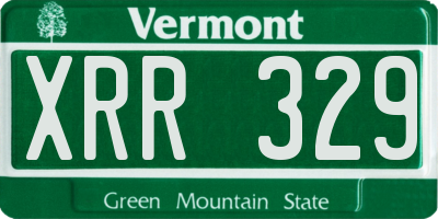 VT license plate XRR329