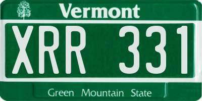 VT license plate XRR331
