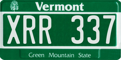 VT license plate XRR337
