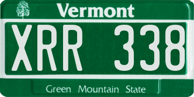 VT license plate XRR338