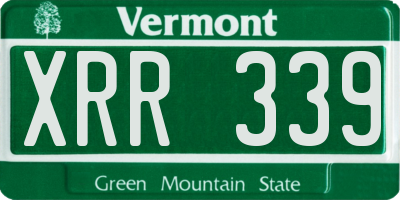 VT license plate XRR339