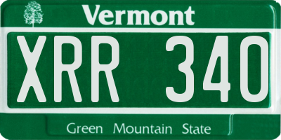 VT license plate XRR340