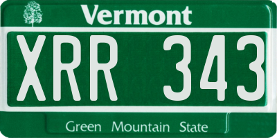 VT license plate XRR343