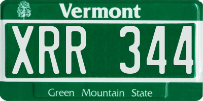 VT license plate XRR344