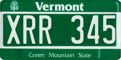VT license plate XRR345