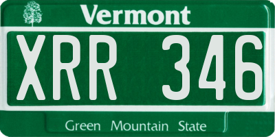 VT license plate XRR346