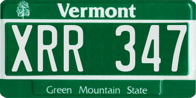 VT license plate XRR347