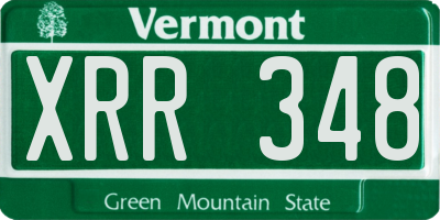 VT license plate XRR348
