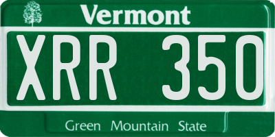 VT license plate XRR350