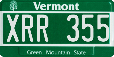 VT license plate XRR355