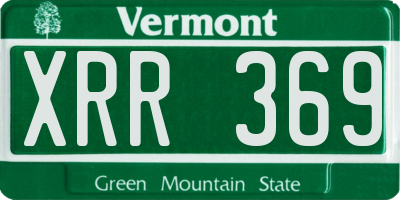 VT license plate XRR369