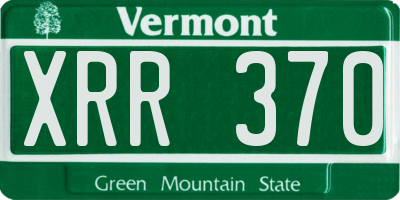 VT license plate XRR370
