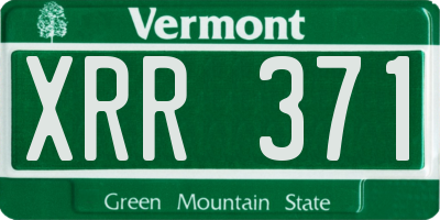 VT license plate XRR371