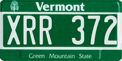 VT license plate XRR372