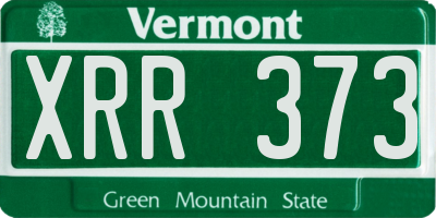 VT license plate XRR373