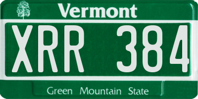 VT license plate XRR384
