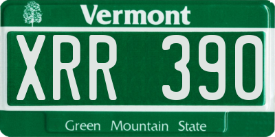 VT license plate XRR390