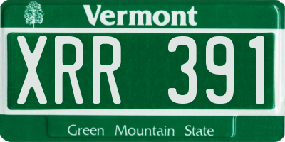 VT license plate XRR391