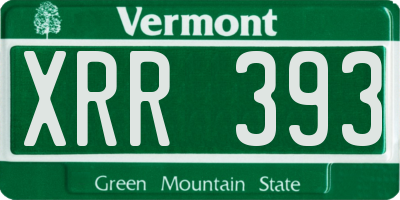 VT license plate XRR393