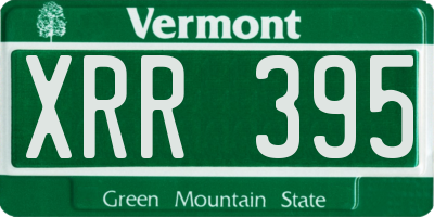 VT license plate XRR395