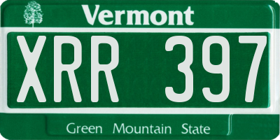 VT license plate XRR397