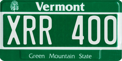 VT license plate XRR400
