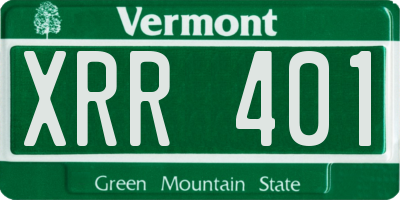 VT license plate XRR401
