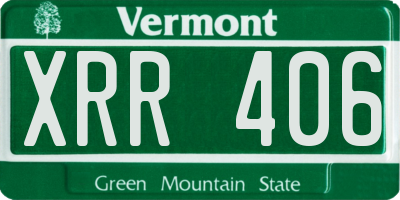 VT license plate XRR406