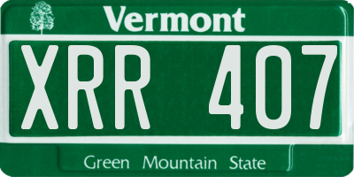 VT license plate XRR407