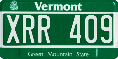VT license plate XRR409