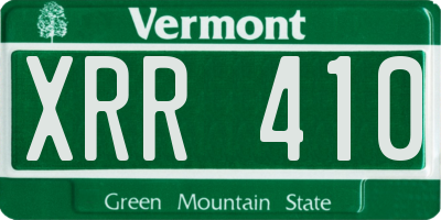 VT license plate XRR410