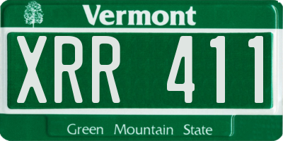 VT license plate XRR411