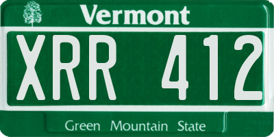 VT license plate XRR412