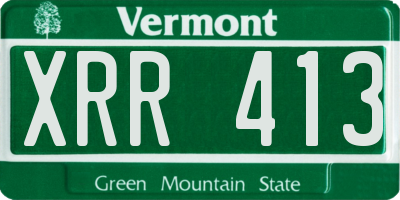 VT license plate XRR413