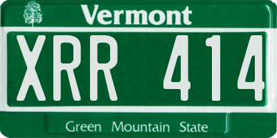 VT license plate XRR414