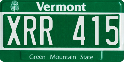 VT license plate XRR415
