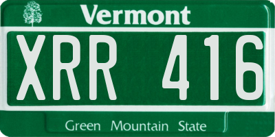 VT license plate XRR416