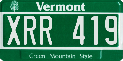 VT license plate XRR419