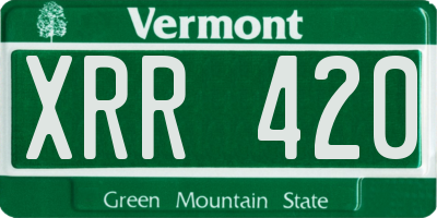 VT license plate XRR420