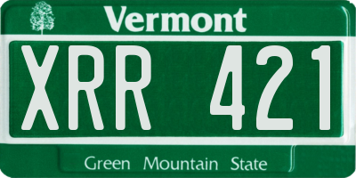 VT license plate XRR421