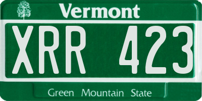VT license plate XRR423