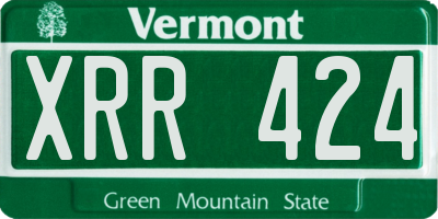 VT license plate XRR424